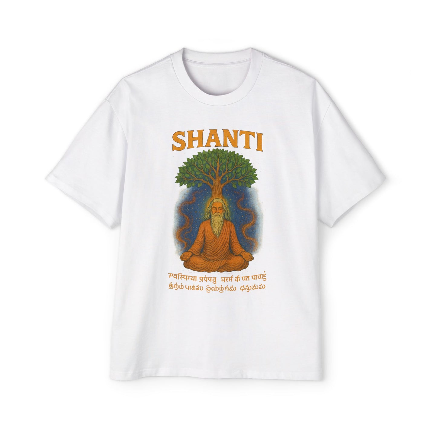 Spiritual Oversized Tee with 'Shanti' Design, Yoga Apparel, Meditation Shirt, Mindfulness Fashion, Gift for Wellness Lovers