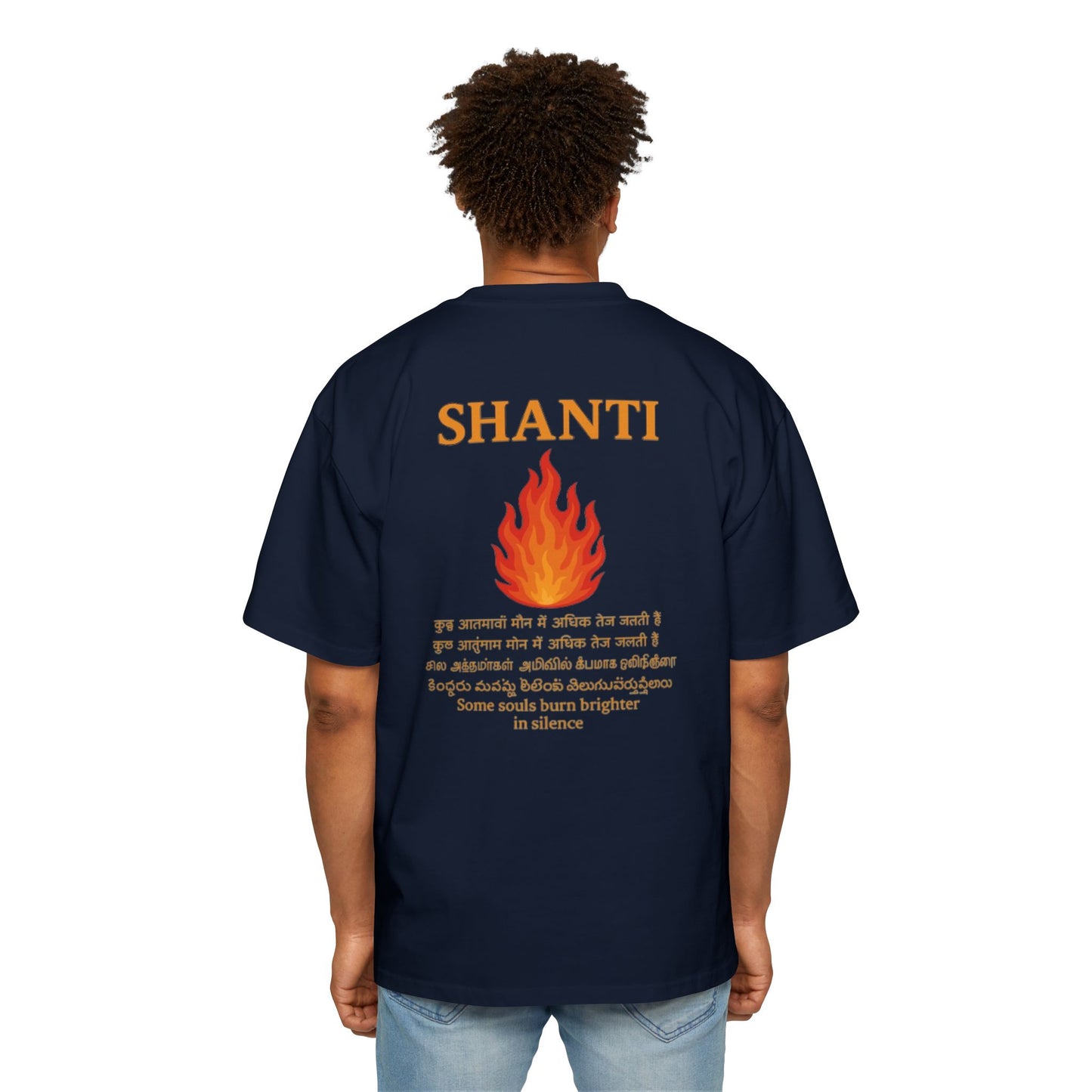 Spiritual Oversized Tee with 'Shanti' Design, Yoga Apparel, Meditation Shirt, Mindfulness Fashion, Gift for Wellness Lovers