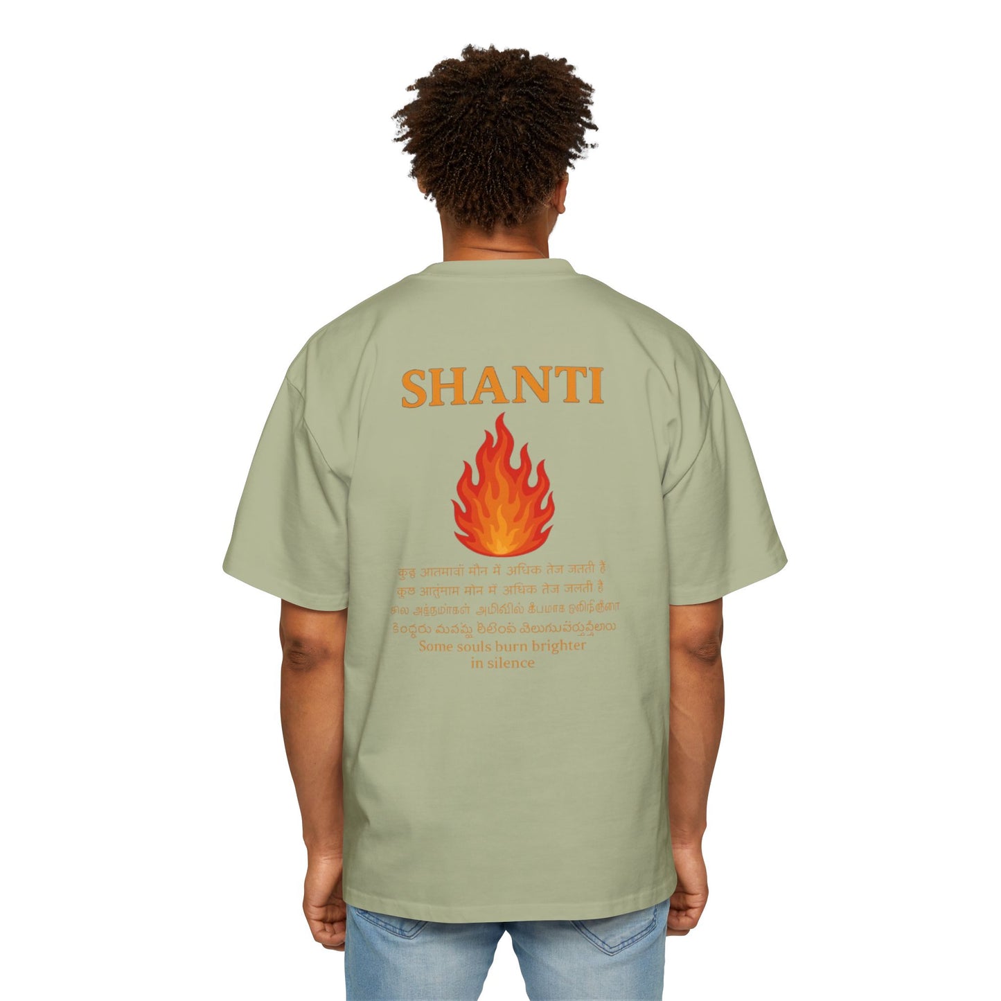 Spiritual Oversized Tee with 'Shanti' Design, Yoga Apparel, Meditation Shirt, Mindfulness Fashion, Gift for Wellness Lovers