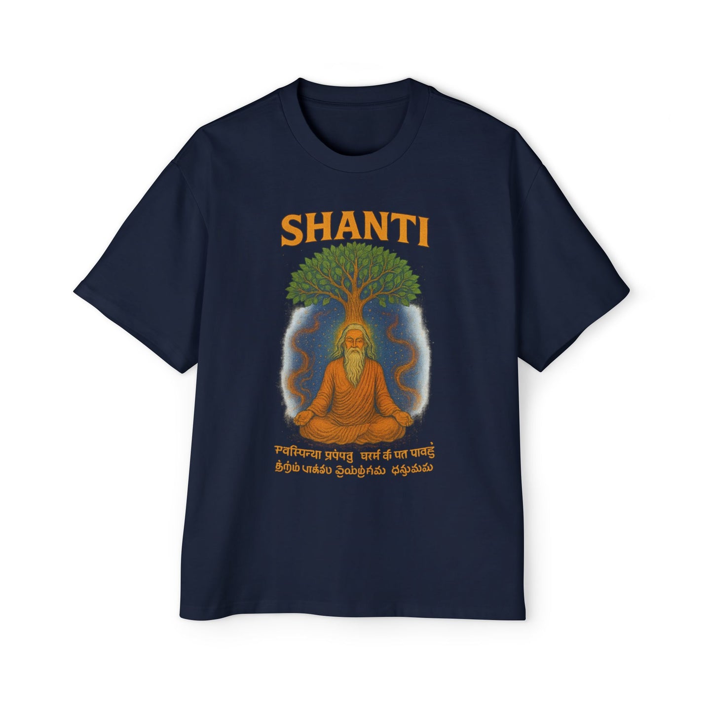Spiritual Oversized Tee with 'Shanti' Design, Yoga Apparel, Meditation Shirt, Mindfulness Fashion, Gift for Wellness Lovers