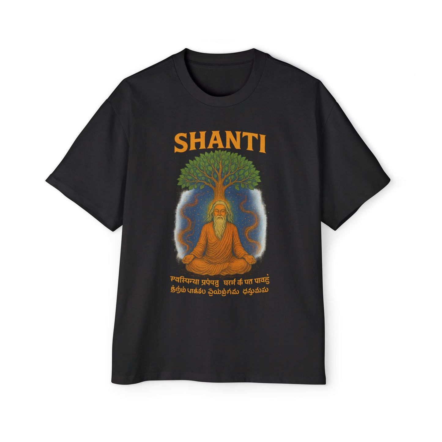 Spiritual Oversized Tee with 'Shanti' Design, Yoga Apparel, Meditation Shirt, Mindfulness Fashion, Gift for Wellness Lovers
