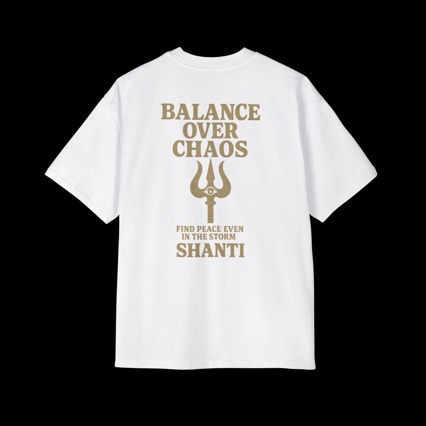 Men's Oversized Graphic Tee: Balance Over Chaos Shirt, Unisex Casual Wear, Streetwear Style, Spiritual Gift, Relaxed Fit Top