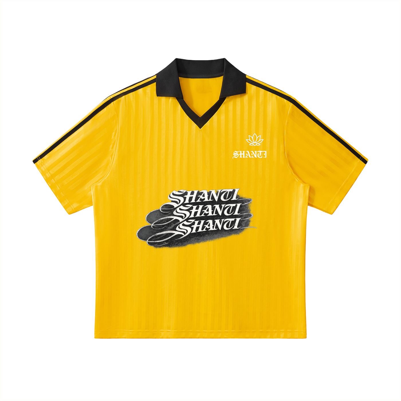 Contrast Collar Striped Soccer Jersey