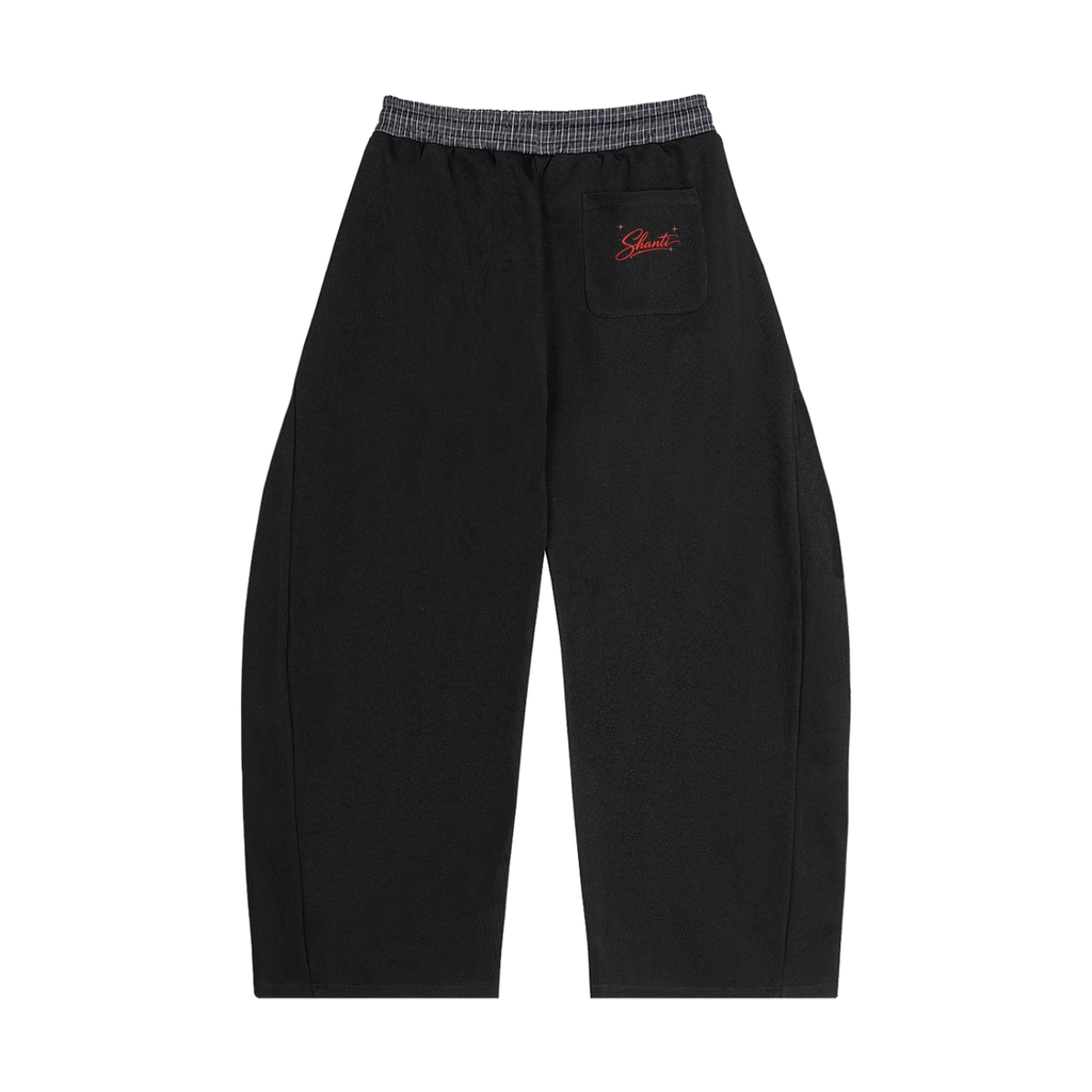 Plaid Waistband Barrel Sweatpants