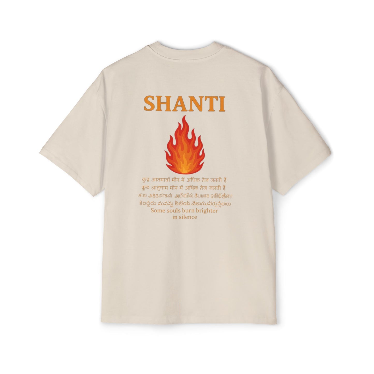 Spiritual Oversized Tee with 'Shanti' Design, Yoga Apparel, Meditation Shirt, Mindfulness Fashion, Gift for Wellness Lovers