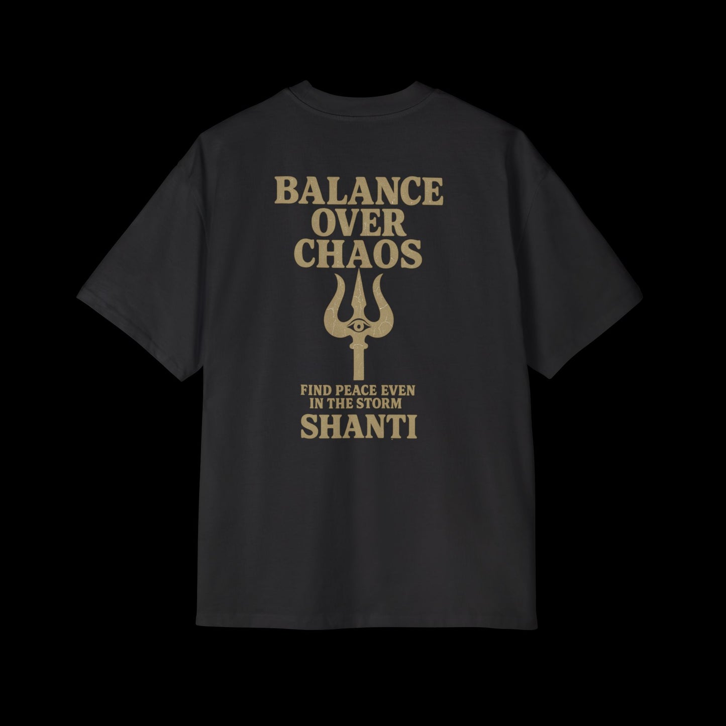 Men's Oversized Graphic Tee: Balance Over Chaos Shirt, Unisex Casual Wear, Streetwear Style, Spiritual Gift, Relaxed Fit Top