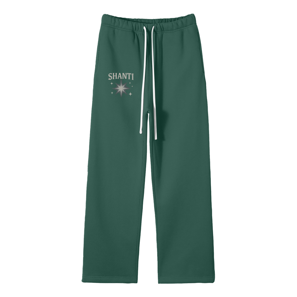 Unisex Solid Color Fleece Straight Leg Pants