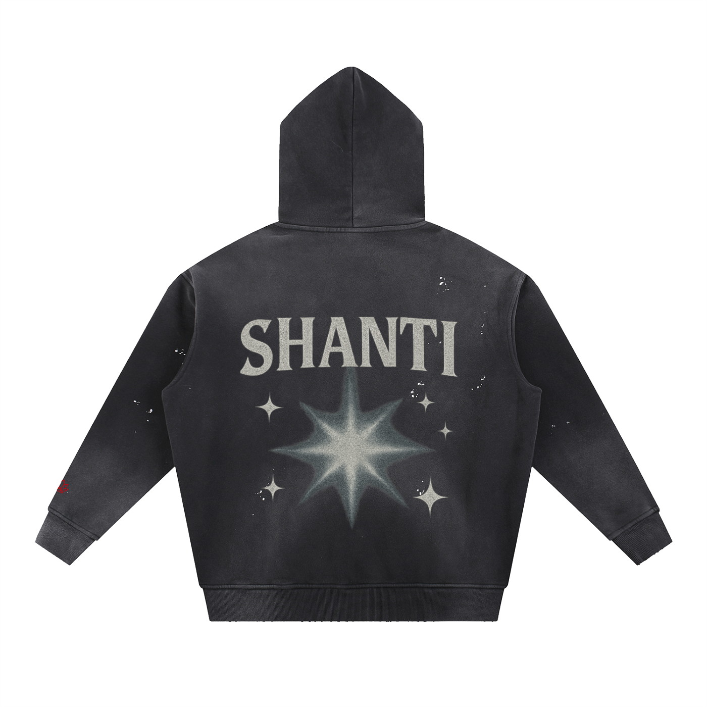 Vintage Washed Frayed Fleece Hoodie