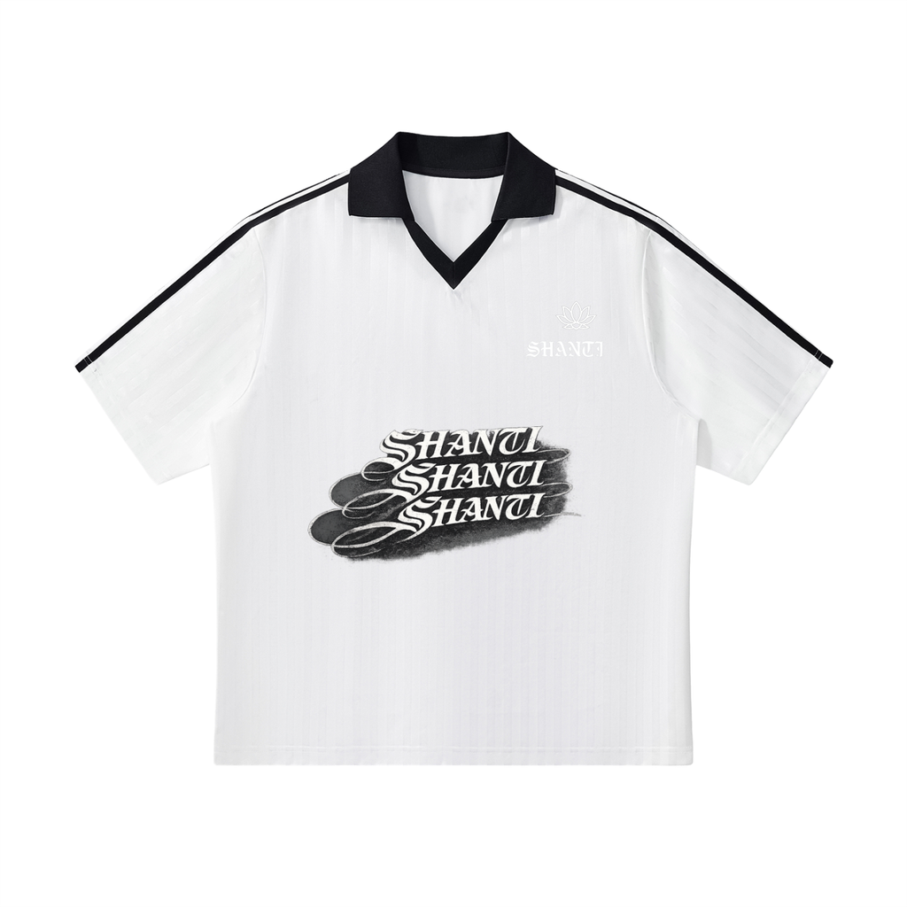Contrast Collar Striped Soccer Jersey