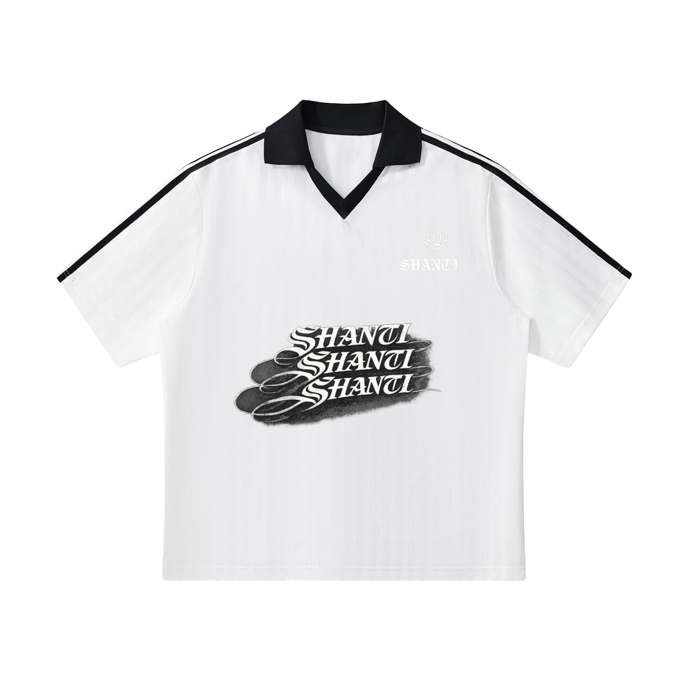 Contrast Collar Striped Soccer Jersey