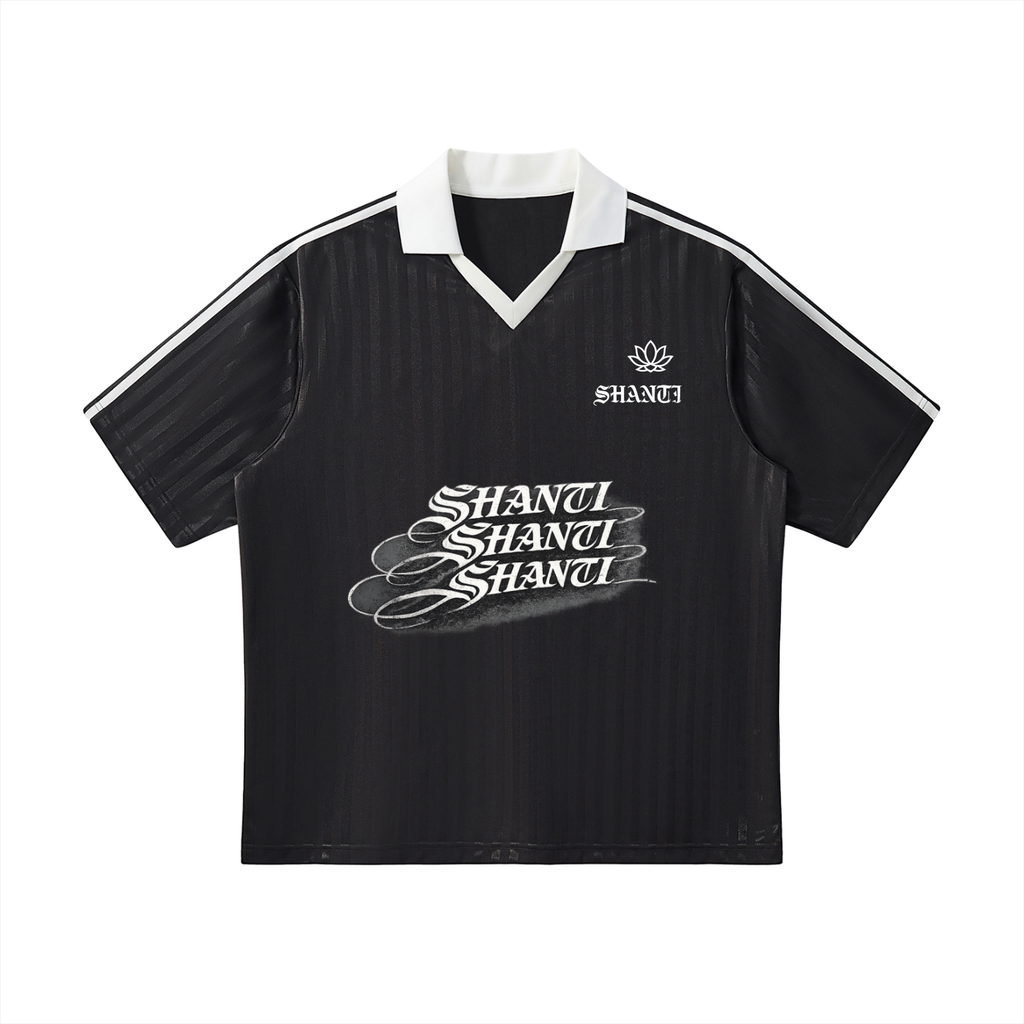 Contrast Collar Striped Soccer Jersey
