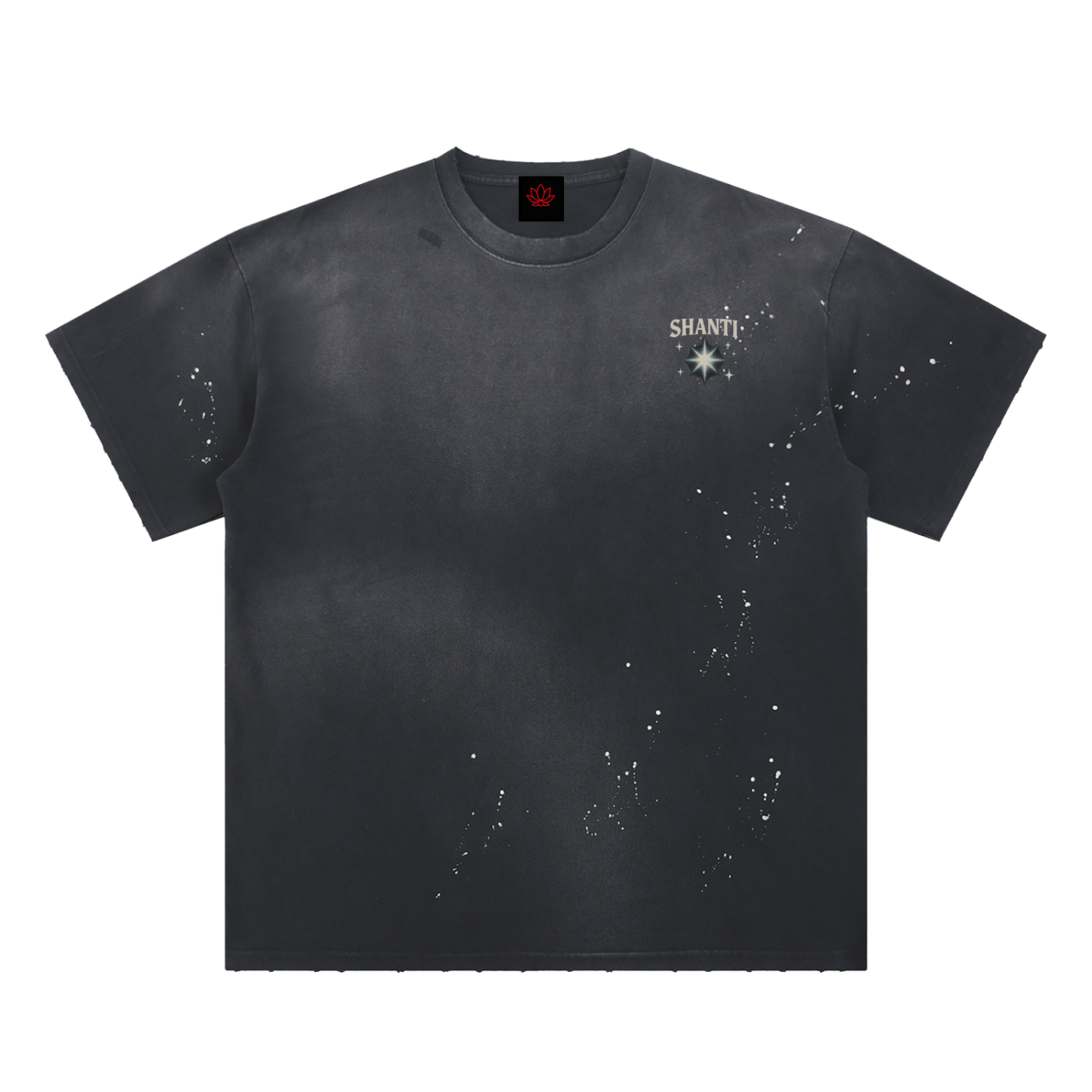 Hand-Frayed Sunfade Paint Splatter T-Shirt
