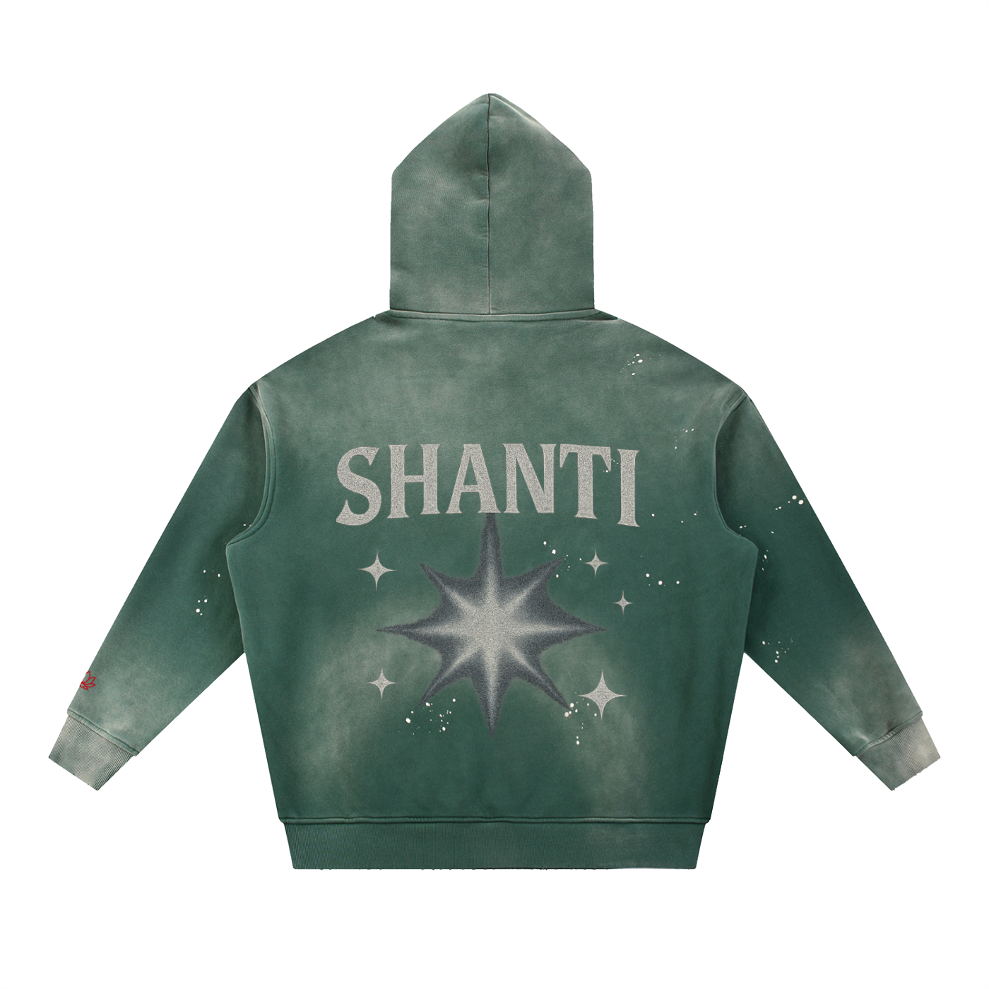 Vintage Washed Frayed Fleece Hoodie