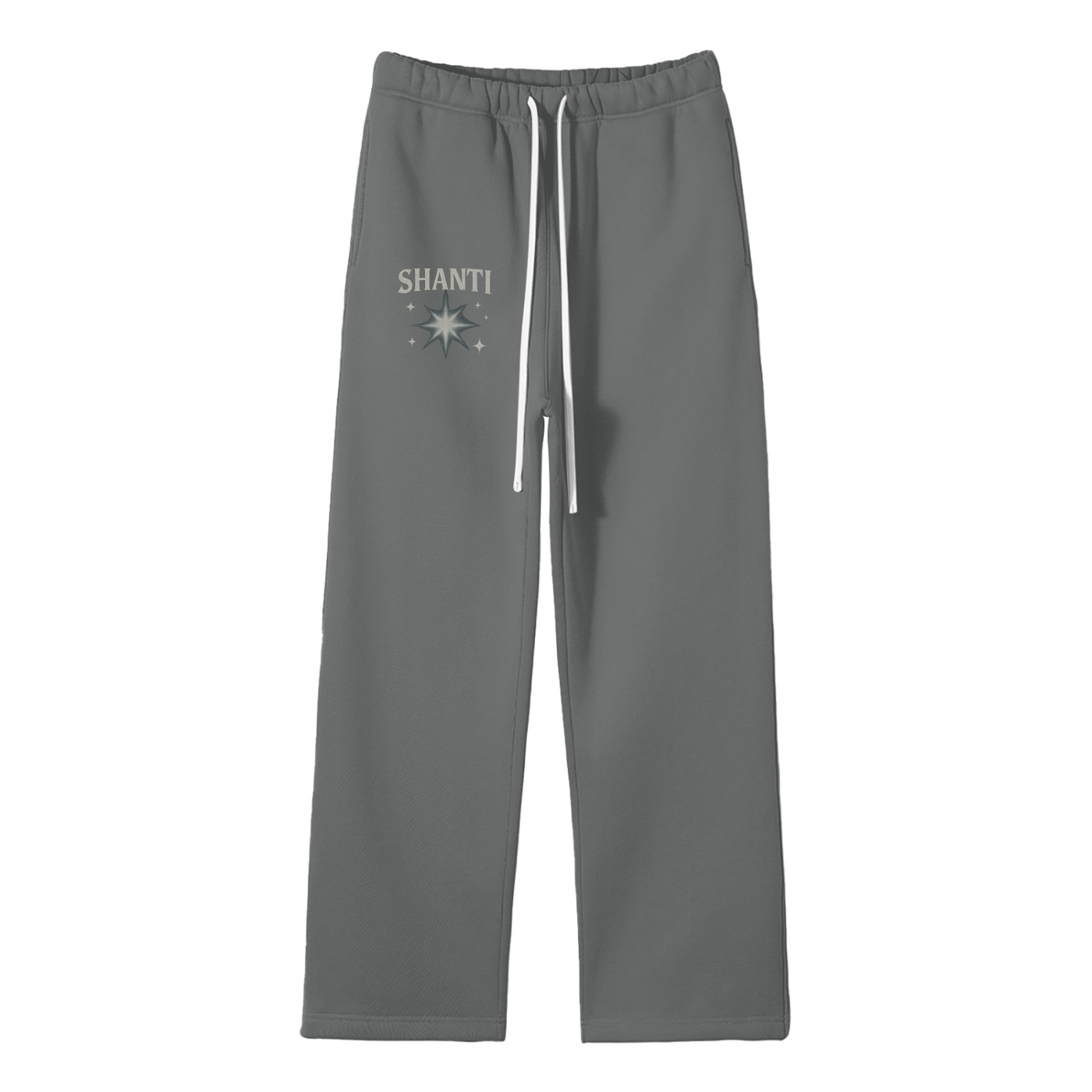 Unisex Solid Color Fleece Straight Leg Pants