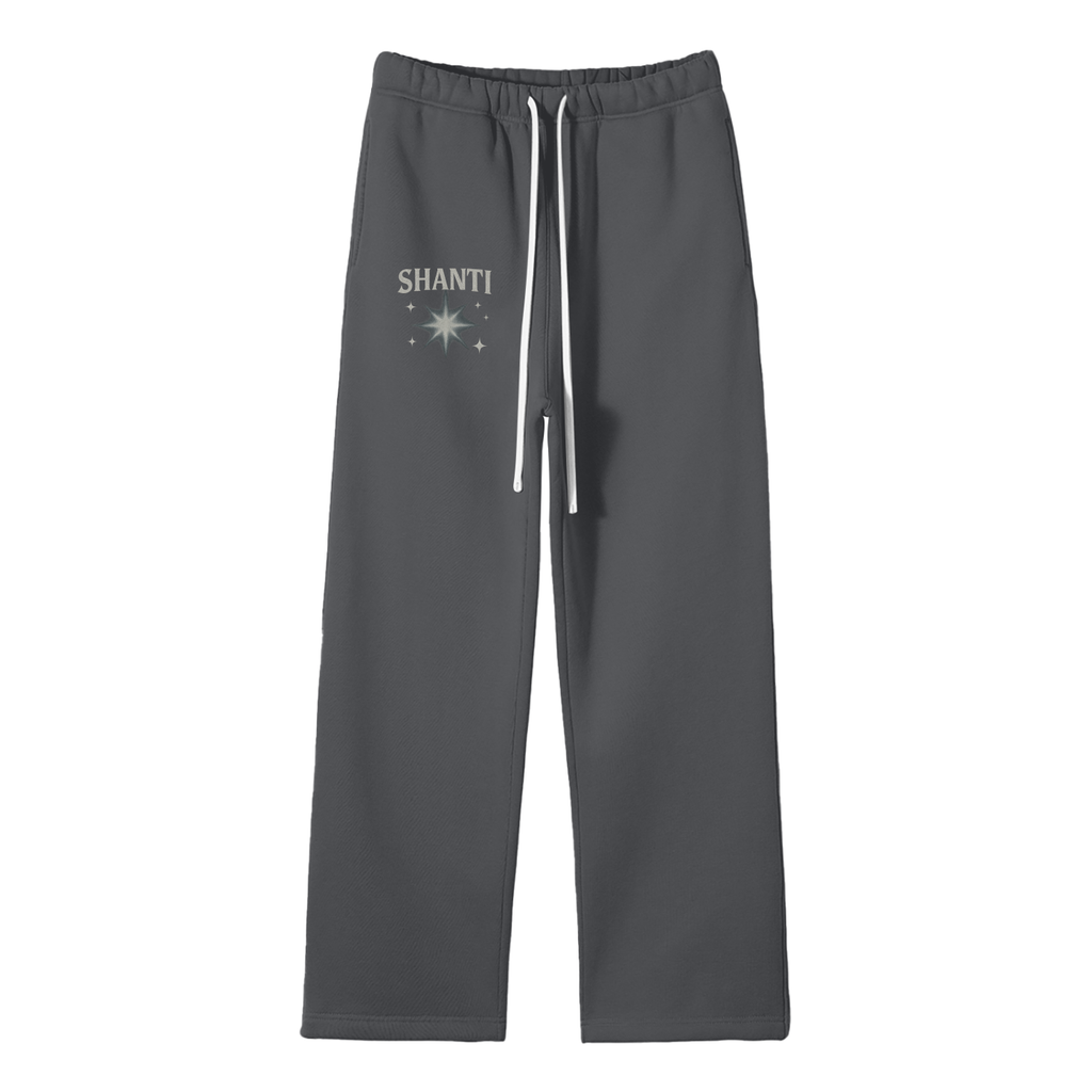 Unisex Solid Color Fleece Straight Leg Pants