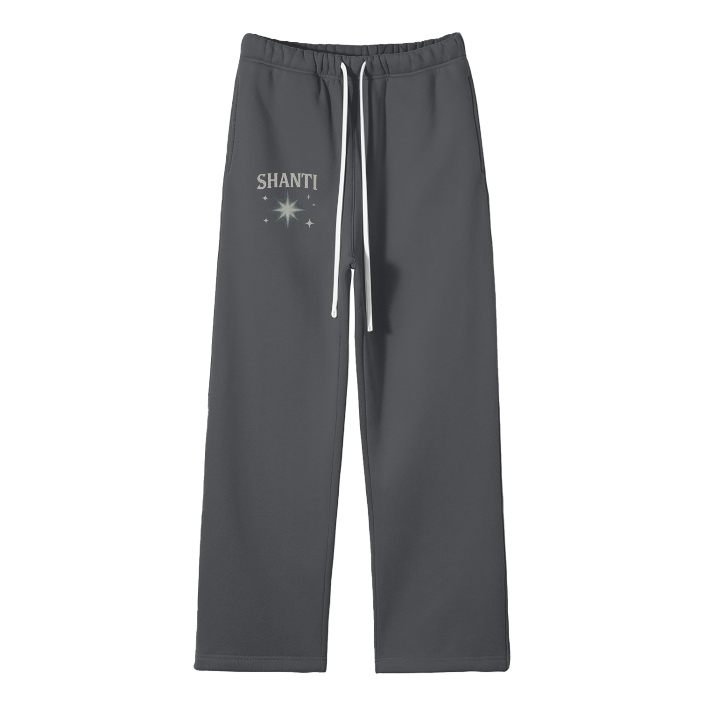 Unisex Solid Color Fleece Straight Leg Pants