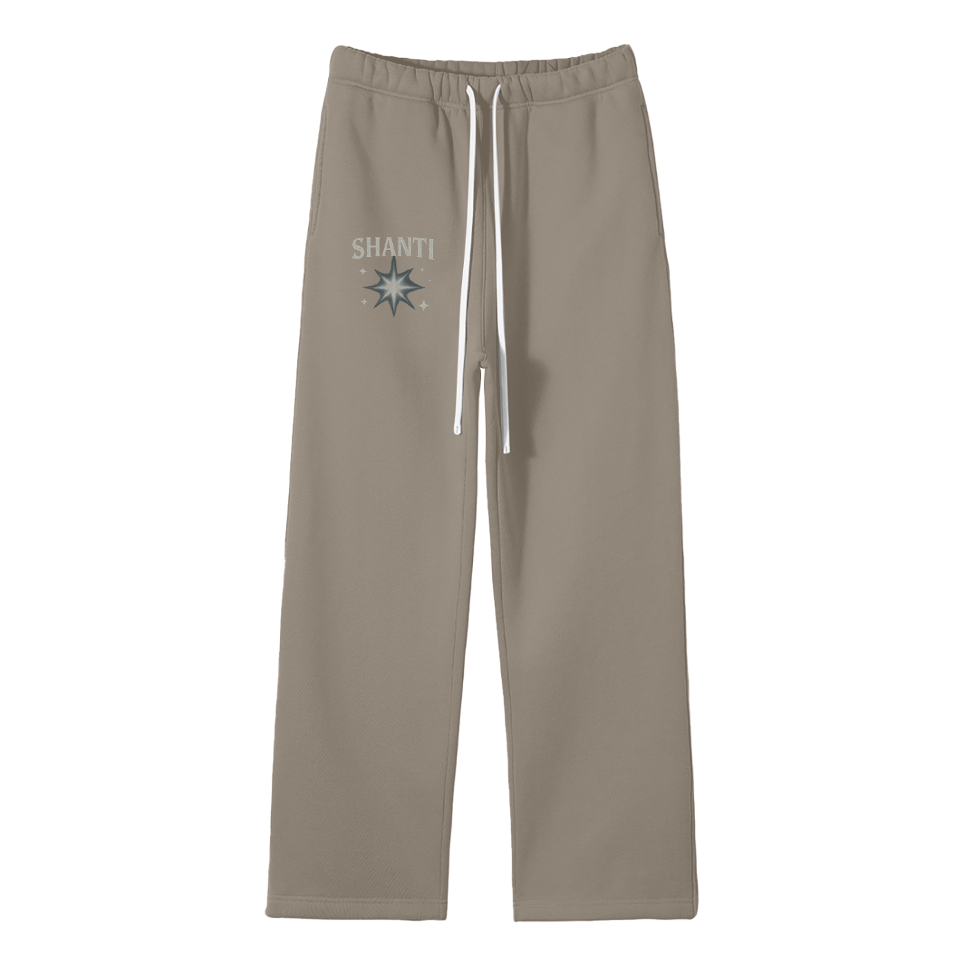 Unisex Solid Color Fleece Straight Leg Pants