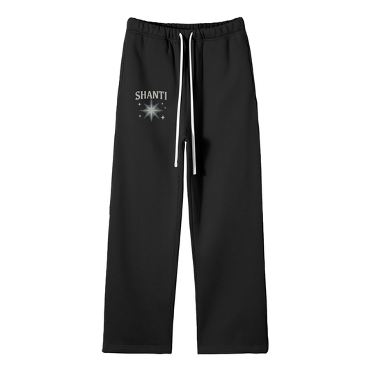 Unisex Solid Color Fleece Straight Leg Pants