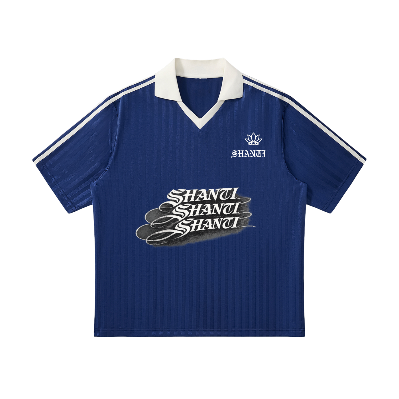 Contrast Collar Striped Soccer Jersey