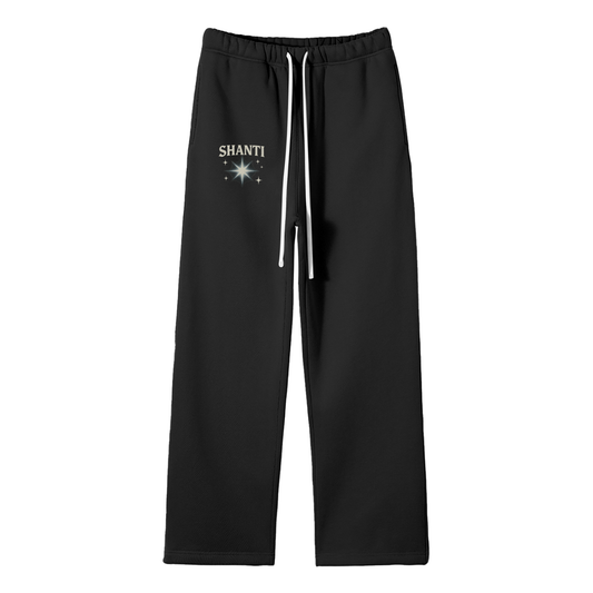 Unisex Solid Color Fleece Straight Leg Pants