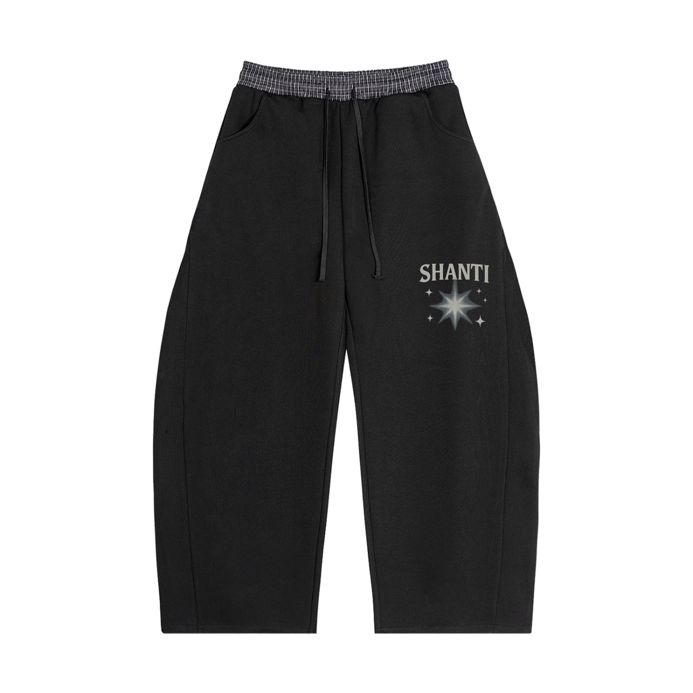 Plaid Waistband Barrel Sweatpants